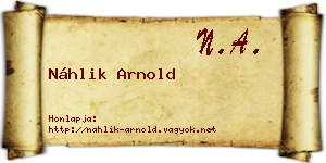 Náhlik Arnold névjegykártya