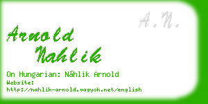 arnold nahlik business card